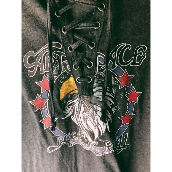 Almost Famous Dresses & Skirts - NWT Lace-up Rock n Roll graphic  t-shirt dress